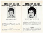SDS 1970 UNIVERSITY OF WISCONSIN BOMBERS FBI WANTED POSTER PAIR.