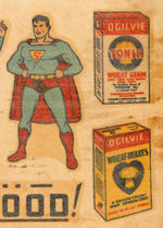 SUPERMAN "OGILVIE" CANADIAN CEREAL PREMIUM DECAL SHEET WITH ORIGINAL MAILING ENVELOPE.