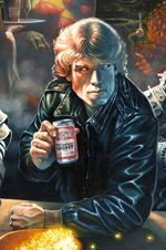 GARY RUDDELL ORIGINAL BUD LIGHT BEER PROMO POSTER PAINTING FEATURING SCI-FI & FANTASY ELEMENTS.