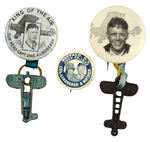 TRIO OF LINDY BUTTONS INCLUDING ONE WITH HIS MOTHER.