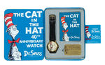 "THE CAT IN THE HAT 40TH ANNIVERSARY WATCH" BOX TIN WITH BOOK AND PLATE.