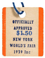 NEW YORK WORLDS FAIR 1939 "THEME-TIME" BOXED POCKETWATCH WITH PAPERS/TAG.