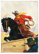 "MASKED RIDER" WESTERN PULP COVER PAINTING.