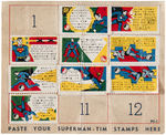 "SUPERMAN-TIM PRESS CARD" WITH STAMPS.