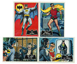 "BATMAN" TOPPS ORANGE BACK/BLACK BAT GUM CARD LOT W/VENDING BOX.