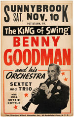 "THE KING OF SWING - BENNY GOODMAN" CONCERT WINDOW CARD.