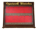 "INGERSOLL WATCHES" TIN/GLASS COUNTER DISPLAY.