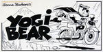 "YOGI BEAR" AS BATMAN ORIGINAL SUNDAY PAGE ART.