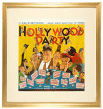 “HOLLYWOOD PARTY” FRAMED JUMBO WINDOW CARD.