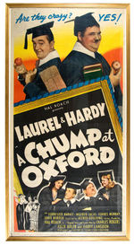 LAUREL & HARDY “A CHUMP AT OXFORD” 3-SHEET MOVIE POSTER.