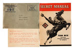 "TOM MIX SIREN RING" RALSTON PREMIUM WITH INSTRUCTION SHEET, MAILER AND SECRET MANUAL.