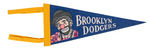 "BROOKLYN DODGERS" 1956 PENNANT W/CLOWN EMMETT KELLY.