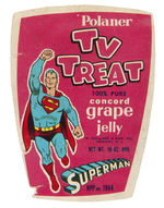 "SUPERMAN TV TREAT" POLANER JELLY GLASS WITH LID & PUZZLE.
