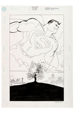 "SUPERMAN: FOR ALL SEASONS" ORIGINAL TIM SALE "WIZARD" MAGAZINE COVER ART.