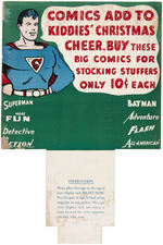 SUPERMAN GOLDEN AGE CHRISTMAS COMIC BOOK RACK TOPPER.