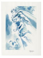 SUPERMAN ORIGINAL WATERCOLOR ART BY RAY LAGO.