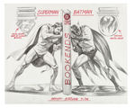 STEVE RUDE "SUPERMAN/BATMAN WORLD'S FINEST" DC DIRECT BOOKENDS ORIGINAL ART.