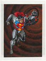 JOE JUSKO "ULTRA HEAT VISION SUPERMAN" KENNER ACTION FIGURE TRADING CARD ORIGINAL ART.