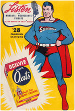 SUPERMAN "OGILVIE MINUTE OATS" CANADIAN STORE STANDEE WITH RADIO AD.