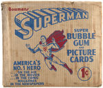 INCREDIBLY RARE "SUPERMAN BUBBLE GUM AND PICTURE CARDS" BOWMAN/GUM INC. SHIPPING CARTON.