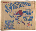 INCREDIBLY RARE "SUPERMAN BUBBLE GUM AND PICTURE CARDS" BOWMAN/GUM INC. SHIPPING CARTON.