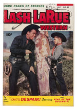 "LASH LaRUE WESTERN" #42 COMIC BOOK COVER PRODUCTION ART SIGNED BY LASH LaRUE.