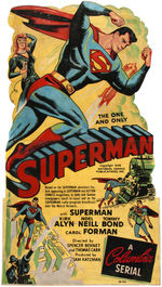 "SUPERMAN" MOUNTED MOVIE SERIAL STANDEE.