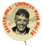 LINDBERGH RARE SINGLE DAY APPEARANCE BUTTON AT SKIDMORE COLLEGE.