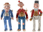 FOXY GRANDPA/HAPPY HOOLIGAN/SUNNY JIM EARLY PAINTED PLASTER COMPOSITION JOINTED FIGURES.