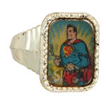 SUPERMAN SET OF SIX DIFFERENT 1960s FLICKER RINGS.