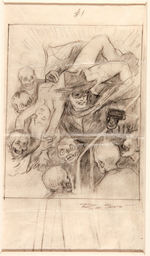 RAFAEL DeSOTO FRAMED "THE SPIDER" TWO PIECE COVER CONCEPT ORIGINAL ART.