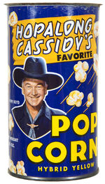 “HOPALONG CASSIDY’S FAVORITE POP CORN” CAN.
