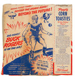 "BIG NEWS!  BUCK ROGERS IS ON THE AIR" POST'S CORN TOASTIES CEREAL BOX.