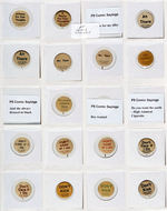 COMIC SAYINGS EARLY CIGARETTE COMPANY GIVE-AWAY BUTTONS.