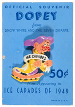 "DOPEY" FRAMED GLOW PICTURE/ICE CAPADES CARDED PIN.