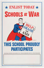SUPERMAN "SCHOOLS AT WAR" RARE POSTER.