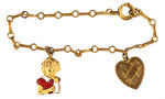 SHIRLEY TEMPLE CIRCA 1935 BRACELET WITH TWO SCARCE CHARMS.