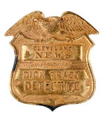 "CLEVELAND NEWS DICK TRACY DETECTIVE" HEAVY BRASS BADGE.