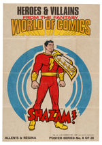 DC COMICS "HEROES & VILLAINS" NEW ZEALAND GUM POSTERS BY ALLENS & REGINA LTD.