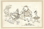 SILLY SYMPHONIES - THE WISE LITTLE HEN ORIGINAL PUBLICITY ART WITH DONALD DUCK.