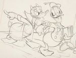 DONALD'S BETTER SELF FINISHED PRELIMINARY ART FOR MOVIE STILL FEATURING DEVIL AND ANGEL DONALDS.
