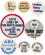 EIGHT ANTI-JOHNSON BUTTONS FROM 1964 ELECTION ERA.