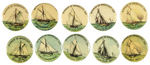 "WINNER OF AMERICA'S CUP" TWO COMPLETE 1897 BUTTON SETS.