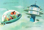 THE JETSONS FAMILY 1963 DOUBLE PAGE ORIGINAL BOOK PAINTING.