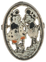MICKEY PIN, NECKLACE AND MICKEY/MINNIE PIN ALL CIRCA 1932.