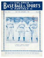 “COLORED BASEBALL & SPORTS MONTHLY” 1934 FIRST ISSUE MAGAZINE SAMPLE COPY.