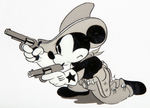 MICKEY MOUSE RARE "TWO-GUN MICKEY" ORIGINAL BLACK & WHITE NITRATE PRODUCTION FILM CEL.