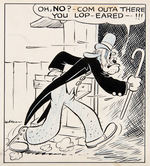 "MICKEY MOUSE - BOBO THE ELEPHANT" ORIGINAL SEPTEMBER 28, 1934 DAILY STRIP ART BY FLOYD GOTTFREDSON.