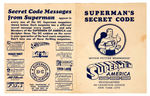 “SUPERMEN OF AMERICA - SUPERMAN’S SECRET CODE” DECODER FOLDER VARIETY.