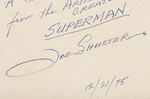 SUPERMAN CO-CREATOR JOE SHUSTER HANDWRITTEN NOTE.